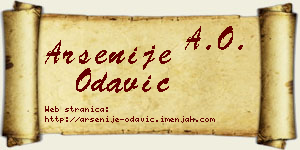 Arsenije Odavić vizit kartica